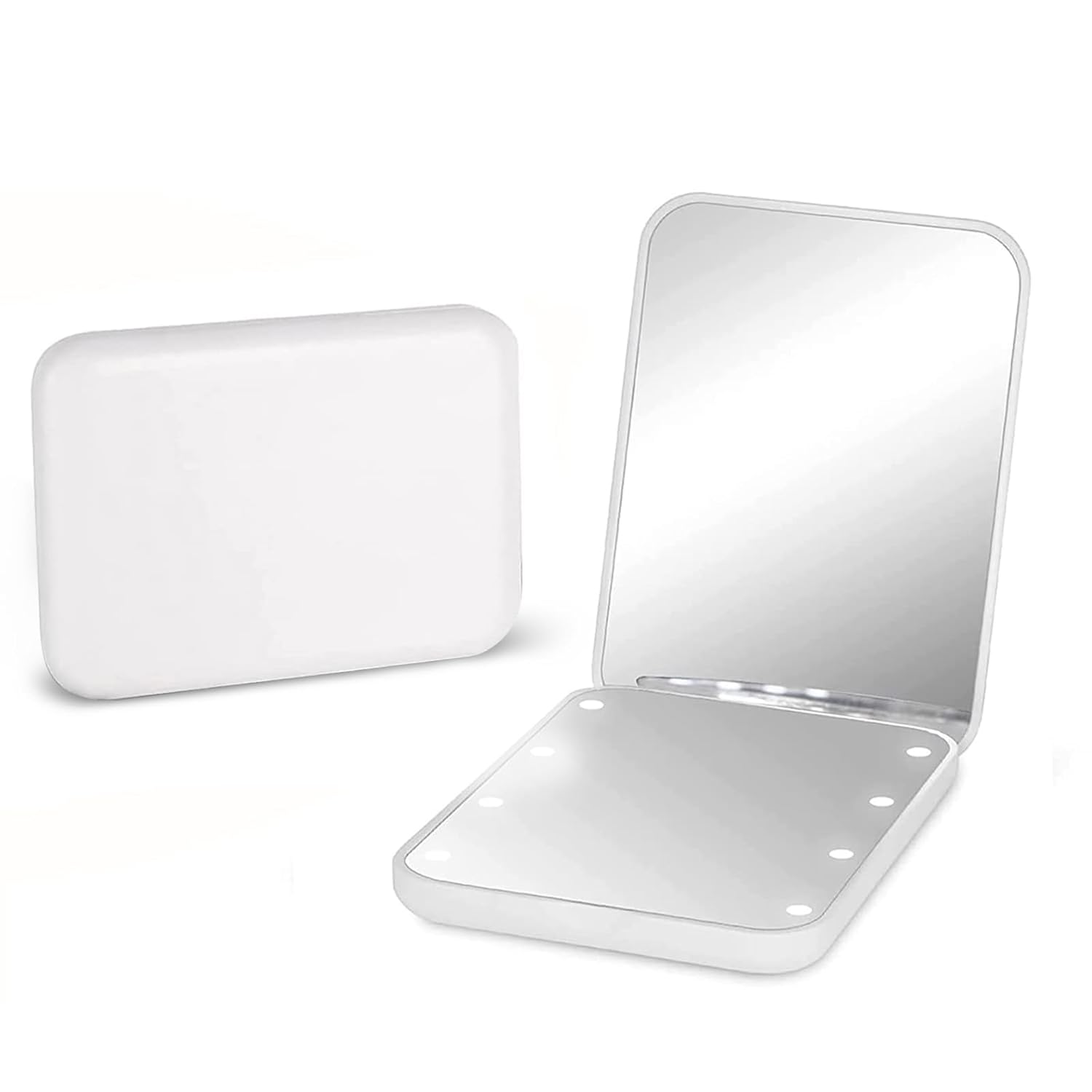 Kintion Pocket Mirror, 1X/3X Magnification LED Compact Travel Makeup Mirror with Light for Purse, 2-Sided, Portable, Folding, Handheld