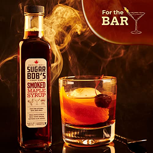 Sugar Bob’s Finest Kind - Smoked Maple Syrup, 8.45 fl oz (1 pk) | Real Maple Syrup Infused with Wood Smoke, Adds Flavor to Dishes, For the Bar