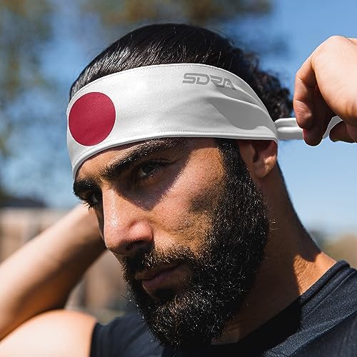 Suddora Country Flag Tie Headband with National Flag, Breathable Sweatband for National Sports Events, Non-Slip Fabric Sweatband for Soccer, Tennis