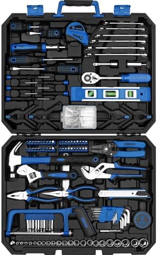DEKOPRO 228 Piece Socket Wrench Auto Repair Tool Combination Package Mixed Tool Set Hand Tool Kit with Plastic Toolbox Storage Case