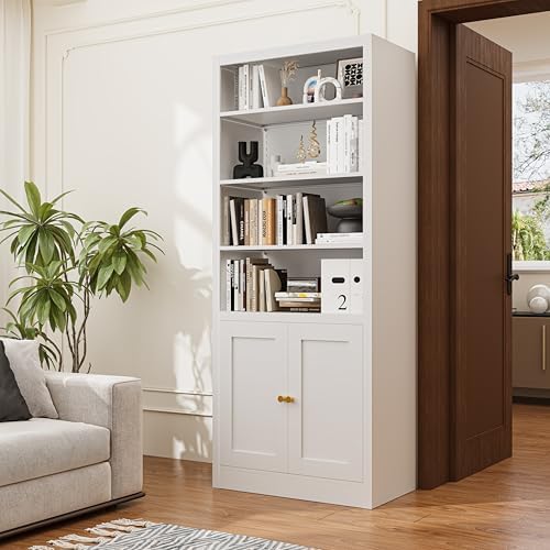 66 in Black Heavy Duty Metal Bookshelf, 5-Tier Adjustable Tall Bookcase, Industrial Floor Standing Storage Shelf 180 lbs Load Per Shelf for Living Room Home Office Bedroom Garage