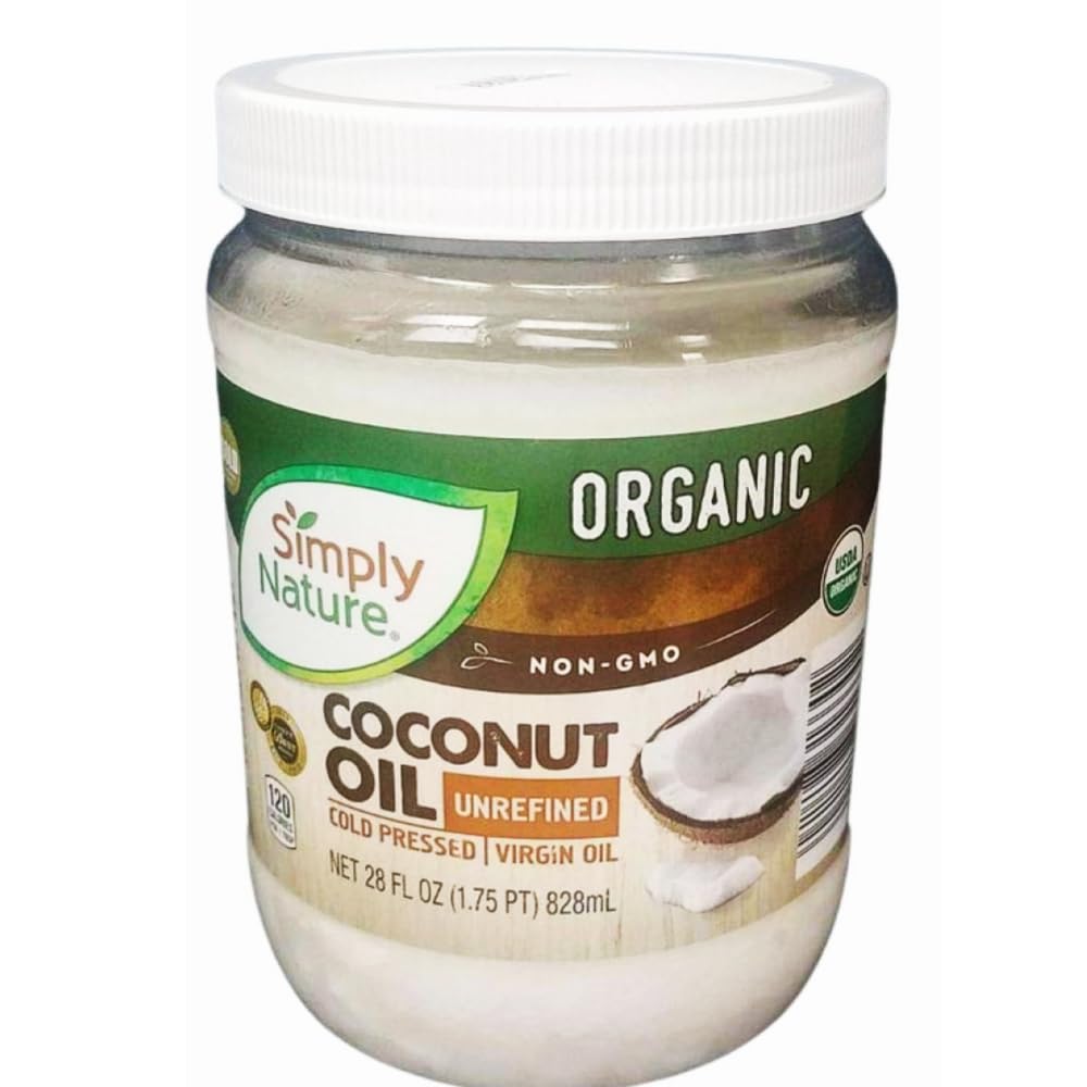 Simply Nature Organic Coconut Oil Unrefined, Cold Pressed, Virgin Oil 14 fl oz