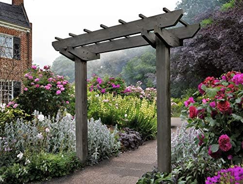Vita Charcoal Gray Wildwood Cedar Arbor – 72" W x 90" H, Garden Arch for Climbing Plants, Wedding Ceremony & Backyard Décor