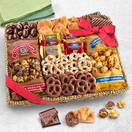 A Gift Inside Chocolate Gift Basket - Sweet Treats Gift Tray, Chocolates Gift Basket for Mom, Dad, Family & Friends