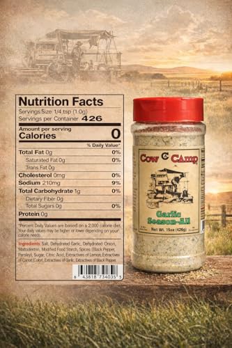 Cow Camp, Seasoning-Garlic, 15 Ounce