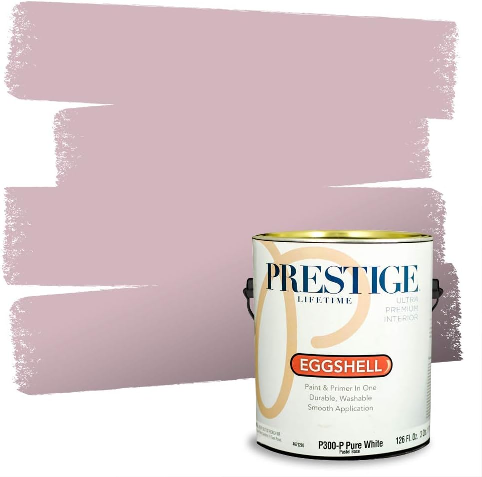 PRESTIGE E500-P-SW6303 Exterior Paint and Primer in One, 1-Gallon, Semi-Gloss, Comparable Match of Sherwin Williams Rose Colored, 1 Gallon, SW17-Rose