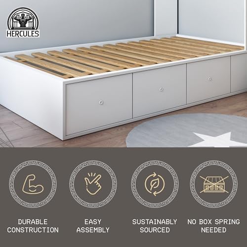 Hercules Xtreme Bed Frame Support Slats, Heavy-Duty Solid Pine Wood | Bunkie Board Under Bed-Support, Wooden Support Board for Sagging, Queen Size