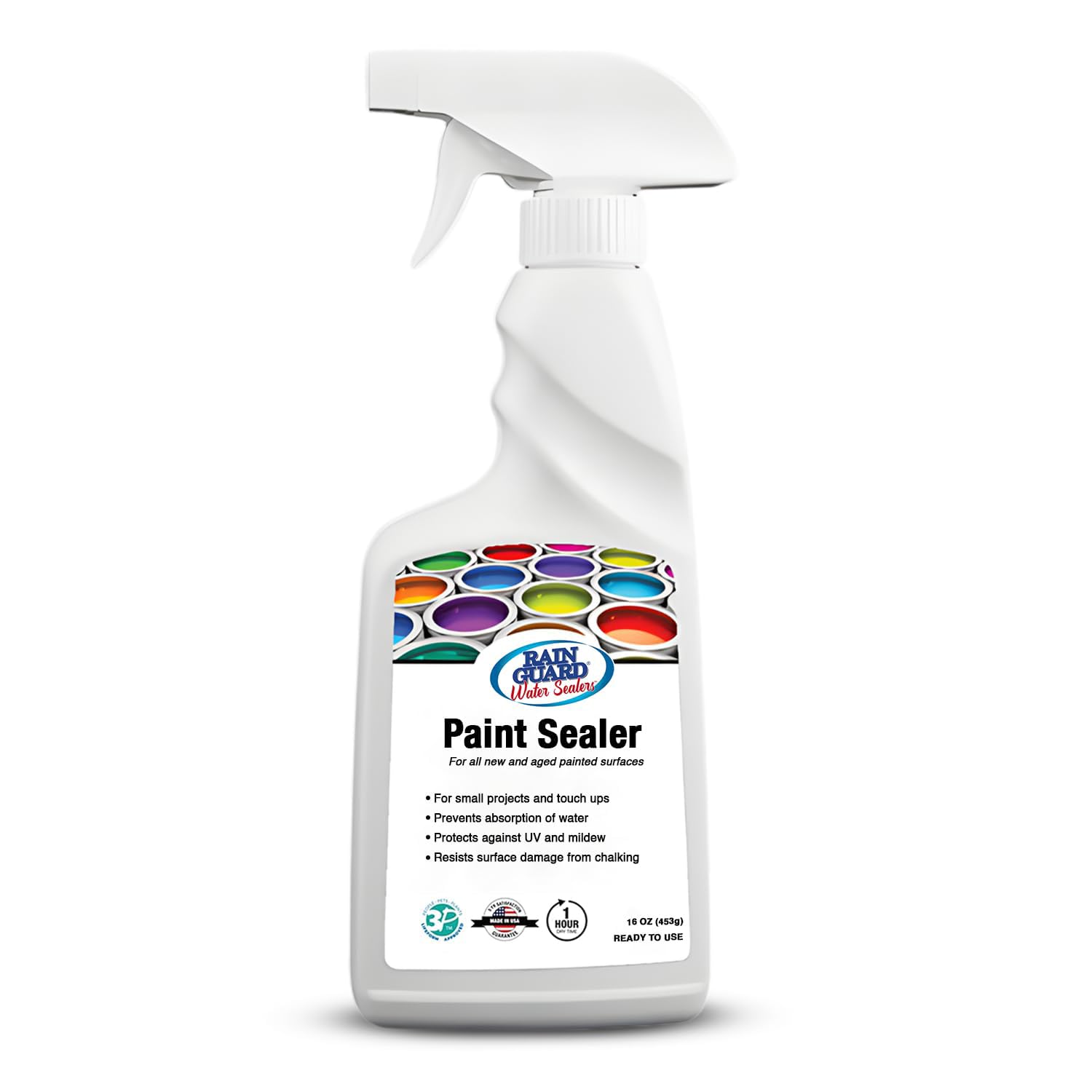 Rain Guard Paint Sealer Concentrate SP-9002 | Makes 2 Gallon | Protects Painted Concrete, Wood, Stone | Silane/Siloxane Acrylic Waterproofer | UV Resistant | Fast Drying | Semi-Satin Finish | Protects Painted Concrete, Painted Wood, Painted Stone, Silane…
