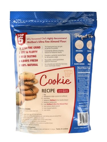 Wellbee's Almond Flour, Extra Fine, Gluten Free, Blanched, Low Carb, All Purpose, 5 lbs