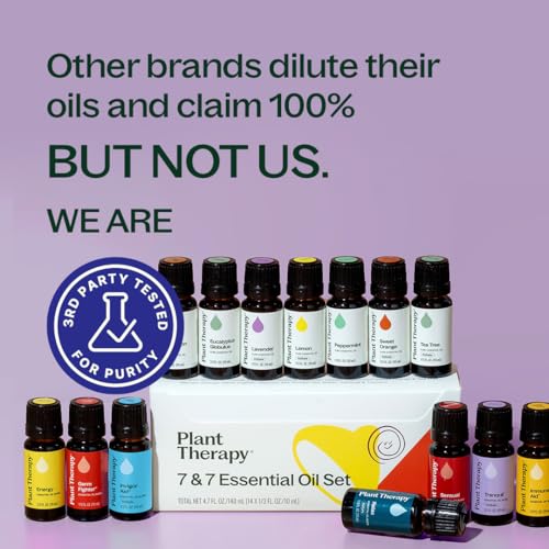 Plant Therapy 7 & 7 Essential Oils Set, Each 10 mL (1/3 oz) | 7 Most Popular Single Essential Oils Plus 7 Favorite Blends, Pure & Undiluted