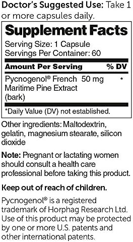 Dr. Whitaker's Clinical Grade Pycnogenol 50mg, 60 Capsules (60-Day Supply)