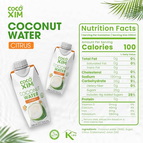 COCOXIM Ready to Drink Coconut Water with Lotus Seed, 11 oz, Pack of 12