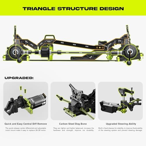 AMORIL 1/10 RTR Brushless Fast RC Cars for Adults, Max 50mph Hobby Electric Off-Road Monster Truck