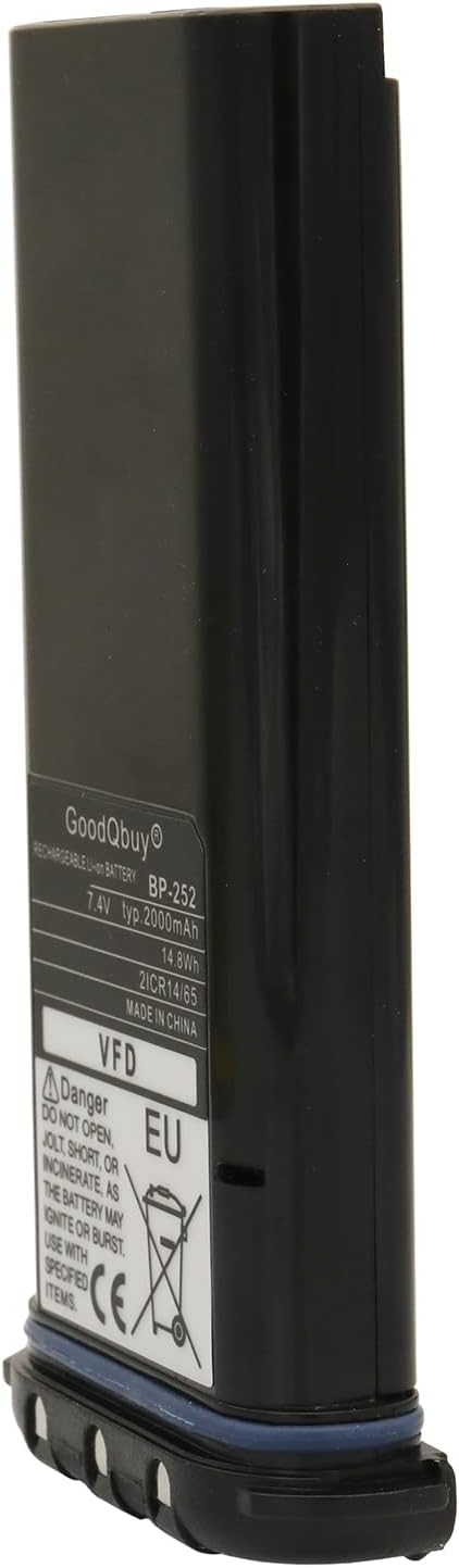 BP252 2000mAh 7.4V Two Way Radios Replacement Battery Compatible with Icom Handheld Marine Radio IC-M36 IC-M34 BP-252