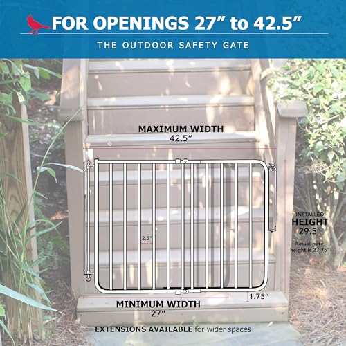 Cardinal Gates SS30OD Stairway Special Outdoor Baby & Pet Gate, Brown | SS30OD Stairway Special fits 27-42.5 in; weather-resistant outdoor baby/pet gate for stairs, decks, patios and porches.