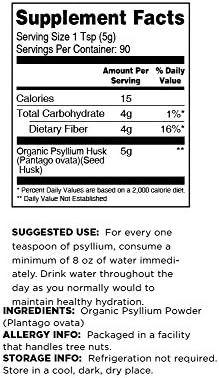 Terrasoul Superfoods Organic Psyllium Husk Powder, 1 Lb - Superfine Texture | 99% Purity | Perfect for Gluten-Free Baking | No Purple Breads