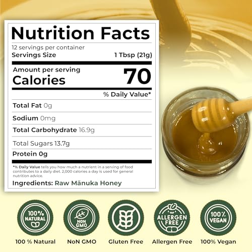 Center of Paradise Raw Manuka Honey Certified UMF 15+ | MGO 515+ (250g / 8.8oz) Glass Jar - Pure & Natural New Zealand Honey for Daily Immune