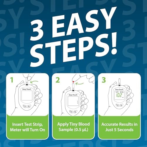 EasyTouch Blood Glucose Monitoring System (Test Strips Sold Separately) | Fast, Accurate, Easy-to-Use Meter for Daily Testing, Includes Meter