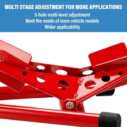 SUNROAD Motorcycle Front Wheel Chock for Garage Parking,Red