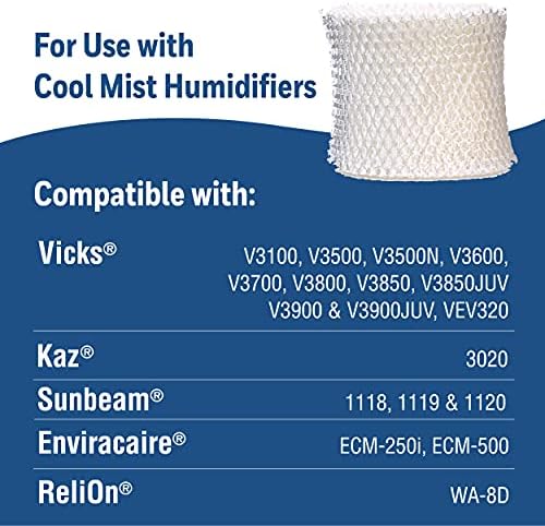 Protec Extended Life Humidifier Replacement Filter, 1 Count | Designed for Use with Select Vicks Cool Mist Humidifiers and Other Honeywell Humidifiers Models