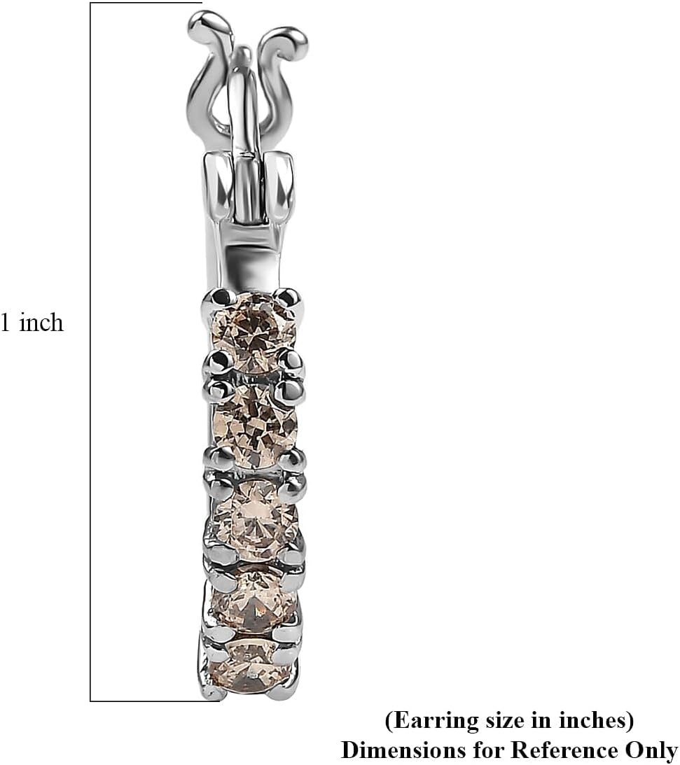 Champagne Cubic ZirconiaEarrings in Stainless Steel