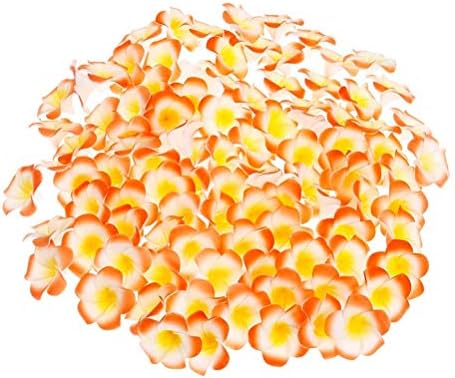 Pursuestar 100Pcs White Foam Hawaiian Frangipani Artificial Plumeria Flower Petals Cap Hair Hat Wreath Floral DIY Home Wedding Decoration 5cm