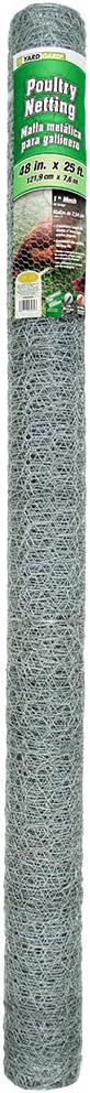 YARDGARD 1 Inch Poultry Netting, Chicken Wire Fence, 20 Gauge Galvanized Steel, Rabbit Fencing, Bird Enclosures, Garden Protection and Plant Support, 24 Inches x 150 Feet