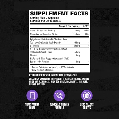 Jacked Factory Lean PM Night Time Fat Burner, Sleep Aid Supplement