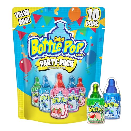 Baby Bottle Pop Candy Lollipops Variety Pack - 10 Ct Individually Wrapped