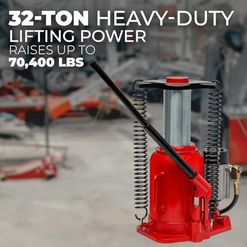 Stark USA 12-Ton (24,000 LBS) Capacity Air/Hydraulic Bottle Jack Low Profile Bottle Jack Lift Auto Repair Automobile Truck SUV Car Lift with Handle