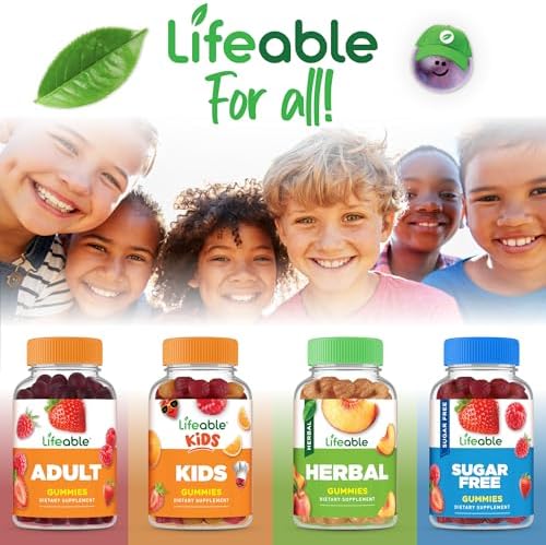 Lifeable Kids Multivitamin Gummies | Great Tasting Multivitamin for Kids | with Vitamins A, C, D, E, B6, B12, Zinc, Biotin, Folic Acid, Iodine