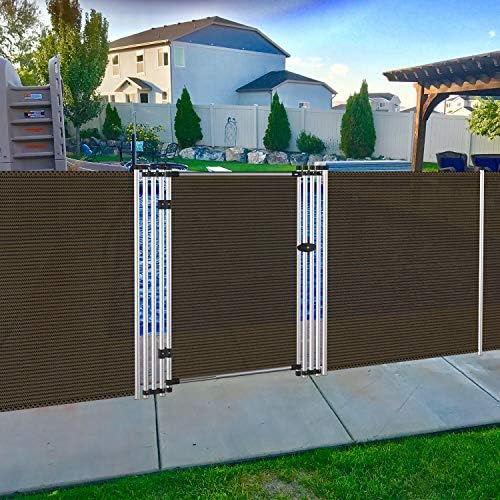 Patio Pool Fence Gate for Inground Pools with Privacy Fence Gate Door for Garden Deck Backyard Chicken Dog Outdoor Security Gate Removable 6’ H X