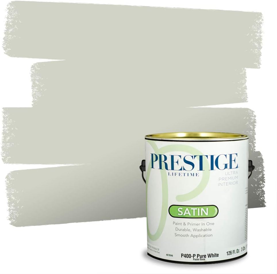 PRESTIGE Paints Exterior Paint and Primer In One, 1-Gallon, Flat, Comparable Match of Sherwin Williams* Coastal Plain*