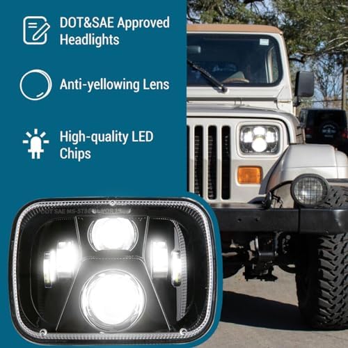 5x7 7x6 inch LED Headlights