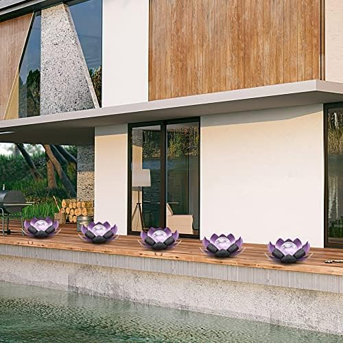 Outdoor Solar Lights, Garden Decor, Crackle Glass Globe, Waterproof Metal Lotus Flower Light for Patio, Lawn, Walkway, Tabletop, Ground