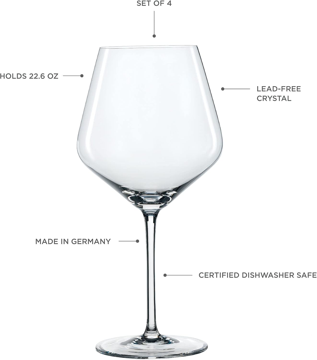 Spiegelau Style Crystal White Wine Glasses Gift Set, Elegant Stemmed Wine Glasses, Stylish Glassware for Dinner Party, Home Bar, Wedding Gifts, Birthday Gifts, Hosting Essentials, 15.5 oz, Set of 4