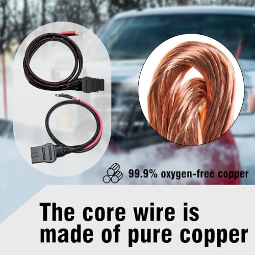21294 61169 2 PIN Battery Cable Plow and Truck Side Fits for Western Fisher Snow Plow Replace 8245 8274 with Dust Cover, Western Plow Cables