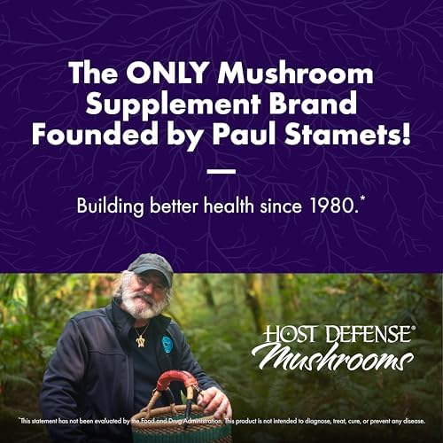 Host Defense Mushrooms Lion's Mane - Brain Health Support Supplement for Focus & Memory Function - Immune & Nervous System Support Supplement- 30 Capsules