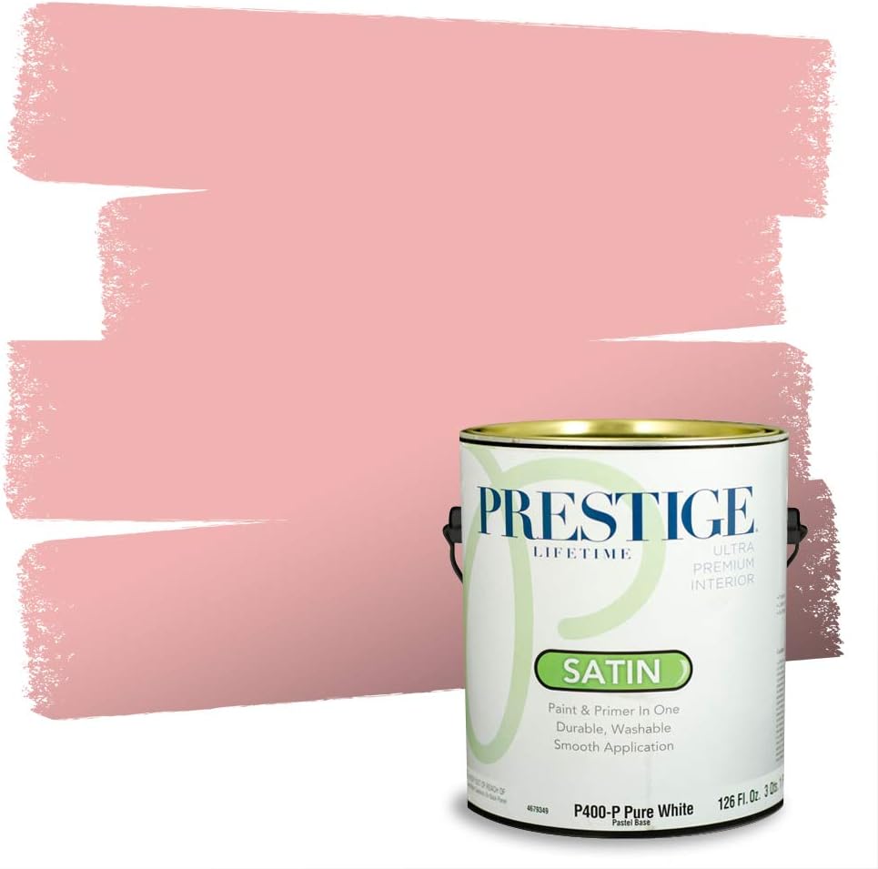 PRESTIGE Paints Exterior Paint and Primer In One, 1-Gallon, Satin, Comparable Match of Sherwin Williams* Grenadine*