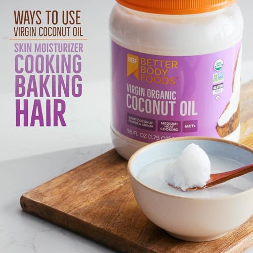 BetterBody Foods Unrefined Coconut Oil 56 Fl Oz, Organic, Non-GMO