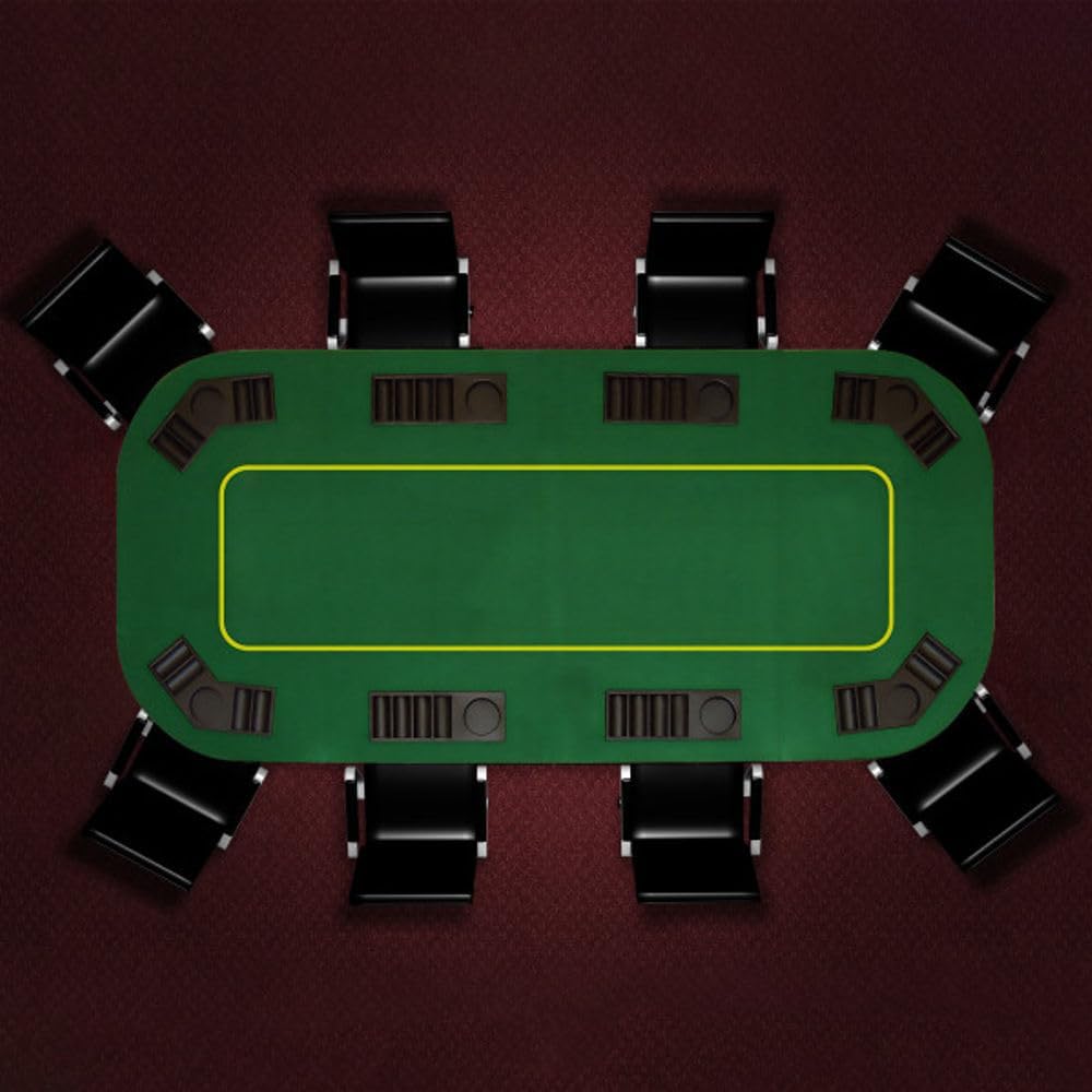 Trademark Poker Poker Table Top - 80-inch Foldable Card Mat for up to 8 Players - Blackjack Table with Cupholders and Chip Trays (Green)