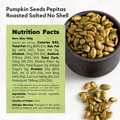 NUTS U.S. - Pumpkin Seeds (Pepitas) | Roasted and Salted | No Shell | Vegan and Gluten Free | Packed in a Resealable Bag!!! (2 LB)