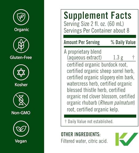 Flora - Flor-Essence - Gentle Detox Tea for a Full-Body Cleanse - Contains Organic Slippery Elm Bark, Rhubarb, Burdock Root & More - Vegan, Non-GMO & Gluten-Free - 17 fl. oz.