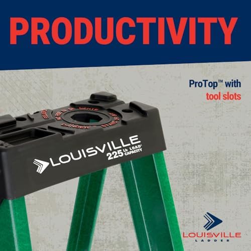 Louisville Ladder 4-Foot Fiberglass Step Ladder, 225-Pound Load Capacity, Type II, FS4004