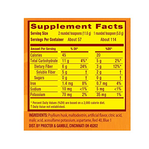 Metamucil Psyllium Fiber Supplement by Meta Berry Smooth Sugar Free Powder 114 Doses, 23.3 Ounce