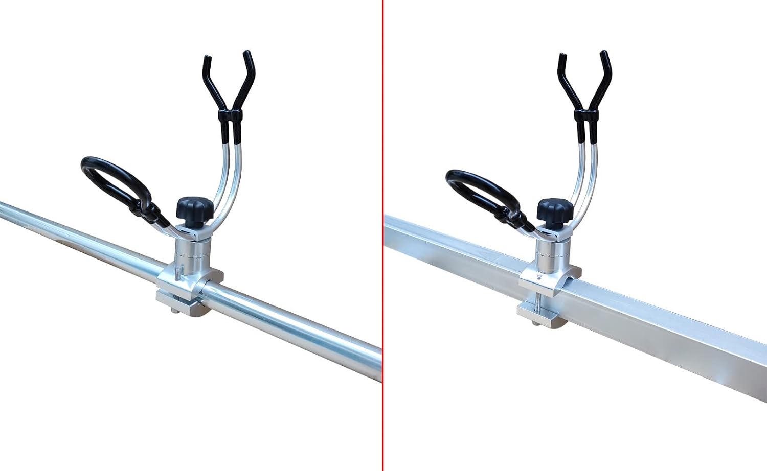 BroCraft Aluminum Rail Mount Clamp on Rod Holder / Pontoon Boat Square Mount Rod Holder
