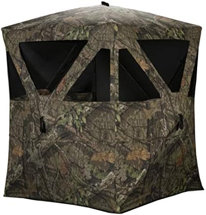 Rhino Blinds R100-MOC Tough 2 Person Outside Game Deer and Turkey Hunting Pop-Up Ground Blind, Breakup Country Camouflage