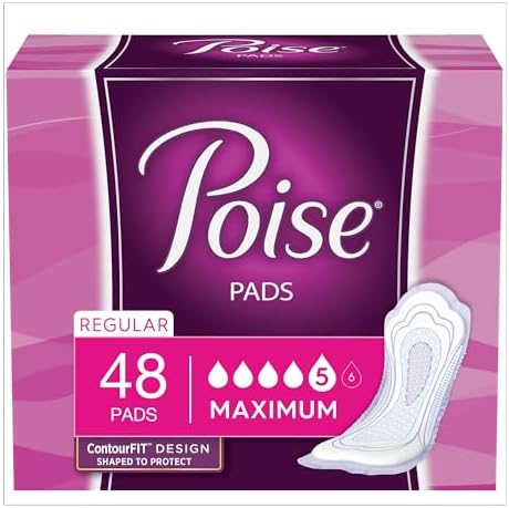 Poise Incontinence Pads, Maximum Absorbency, Long, 12 ct