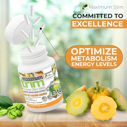 Maximum Slim Most Effective Formulation MaximumTrim Garcinia CAMBOGIA with Green Coffee Bean Extract All Natural Weight Loss
