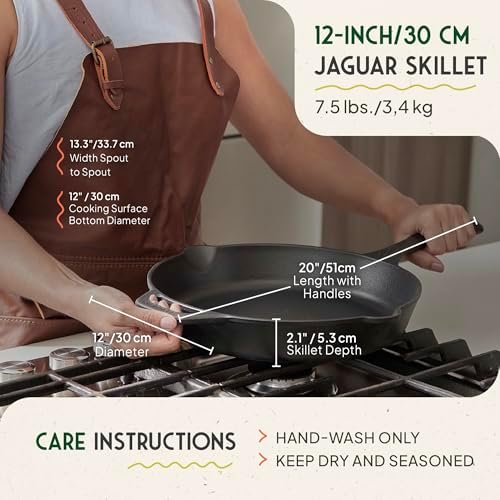 Victoria 10-Inch Cast Iron Skillet, Pre-Seasoned Cast-Iron Frying Pan with Long Handle, Made in Colombia | Pan with Long Handle, Made in Colombia